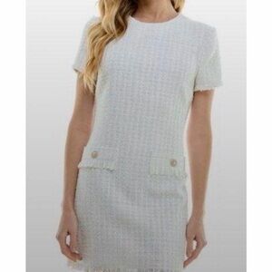 BeBop White Tweed Mini Dress